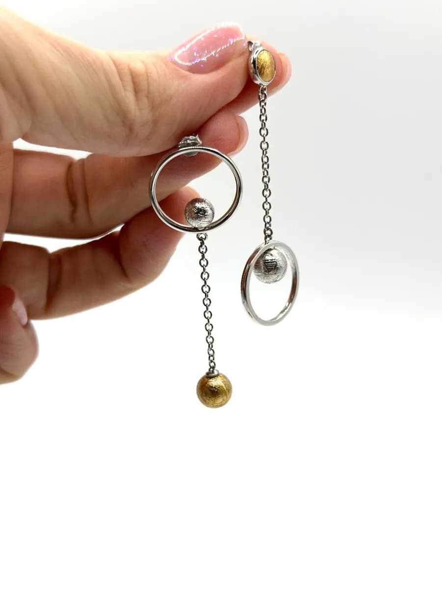 Handcrafted jewelry with a meteorite