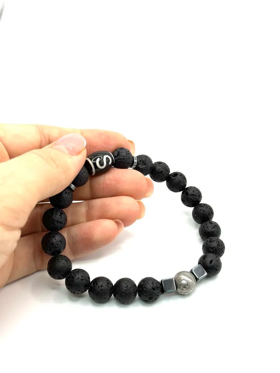 "Star Mage" Bracelet with Aletai Meteorite and Dzi Bead — photo 6