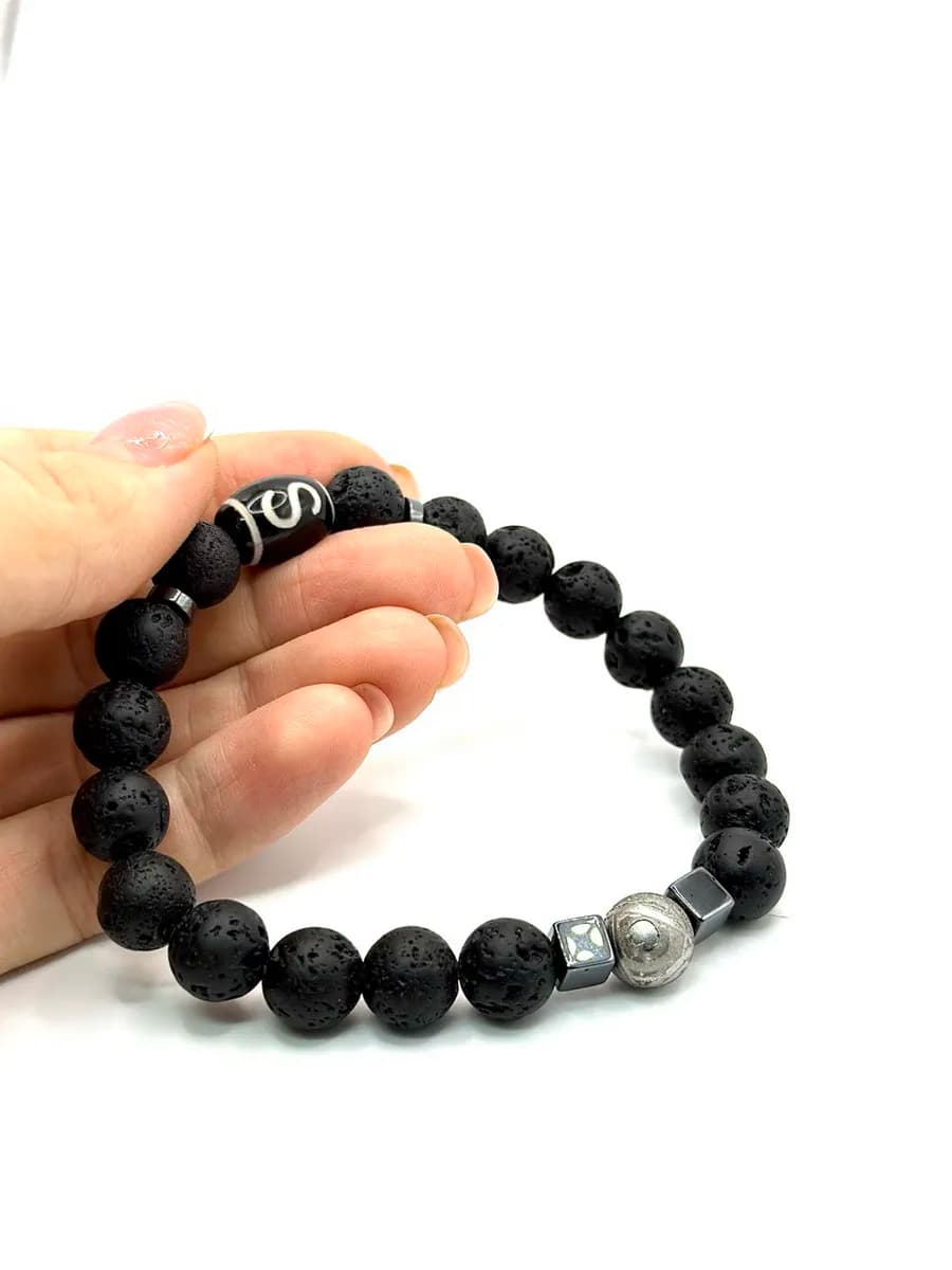 "Star Mage" Bracelet with Aletai Meteorite and Dzi Bead — photo 7