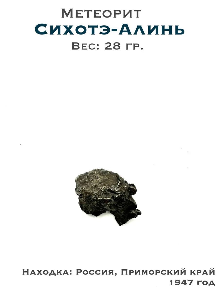 Метеорит Сихотэ-Алинь железный, коллекционный образец №4 — photo 1