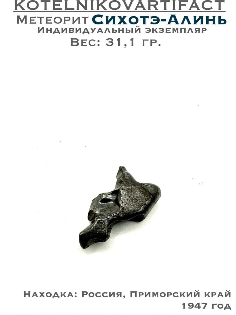 Метеорит Сихотэ-Алинь железный, образец 31,1 гр, оберег — photo 1