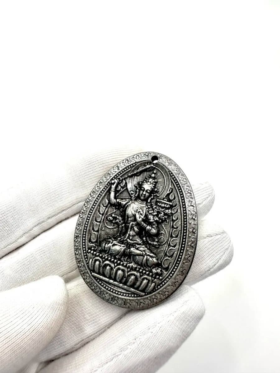 Подвеска Манджушри из метеорита Алетай, амулет оберег — photo 3