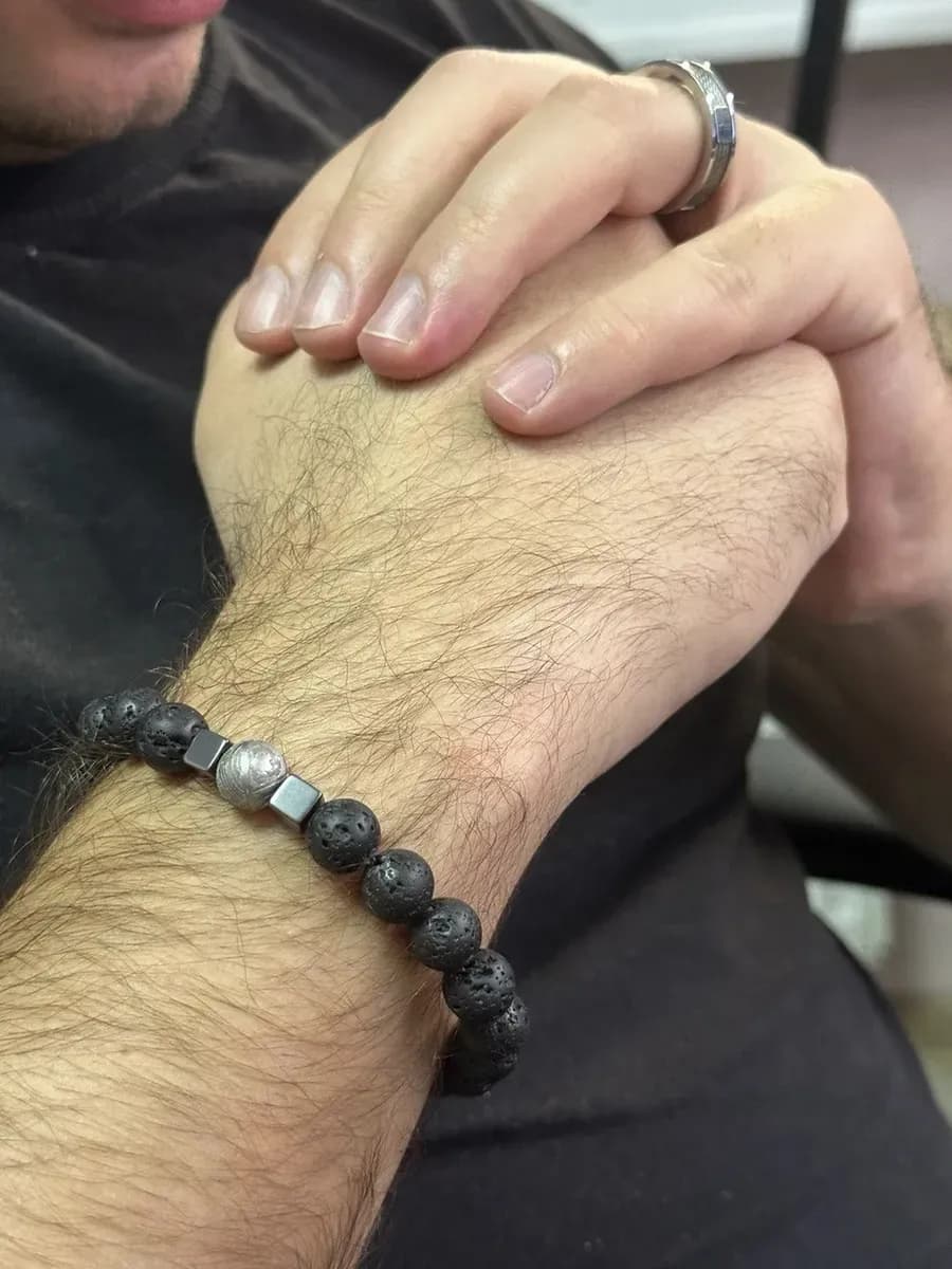 "Star Mage" Bracelet with Aletai Meteorite and Dzi Bead — photo 15