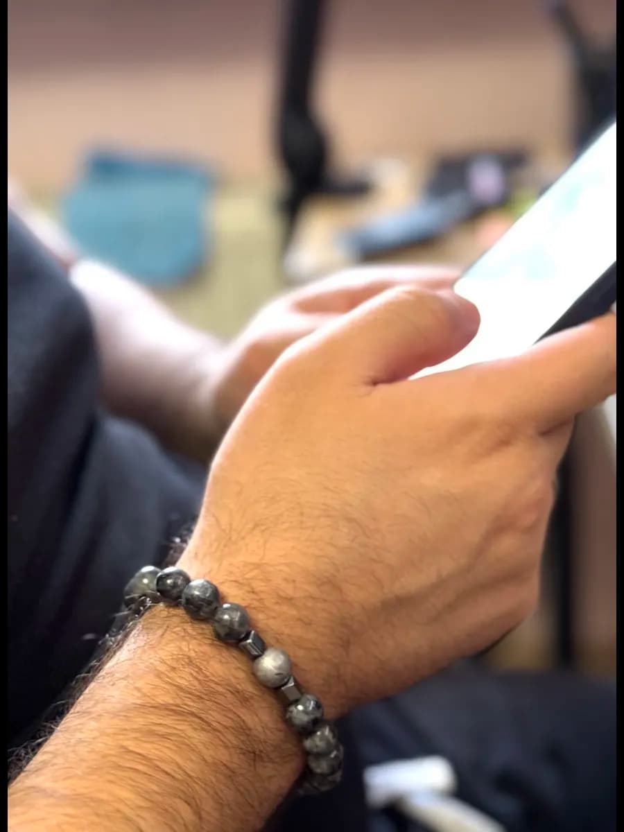 "Architect of Reality" Bracelet with Meteorite and Labradorite — photo 3