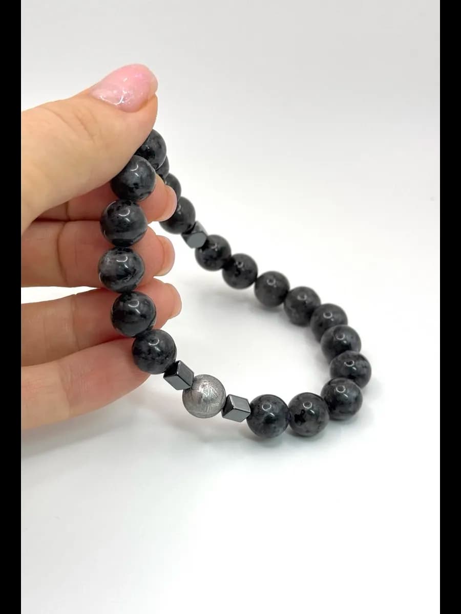 "Architect of Reality" Bracelet with Meteorite and Labradorite — photo 5