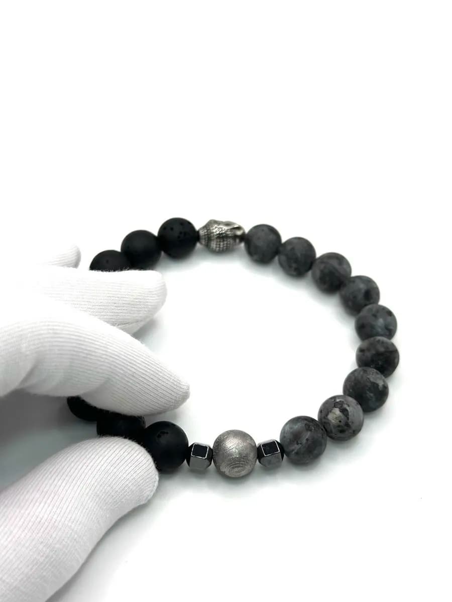 Natural Stone Bracelet with Meteorite — photo 2